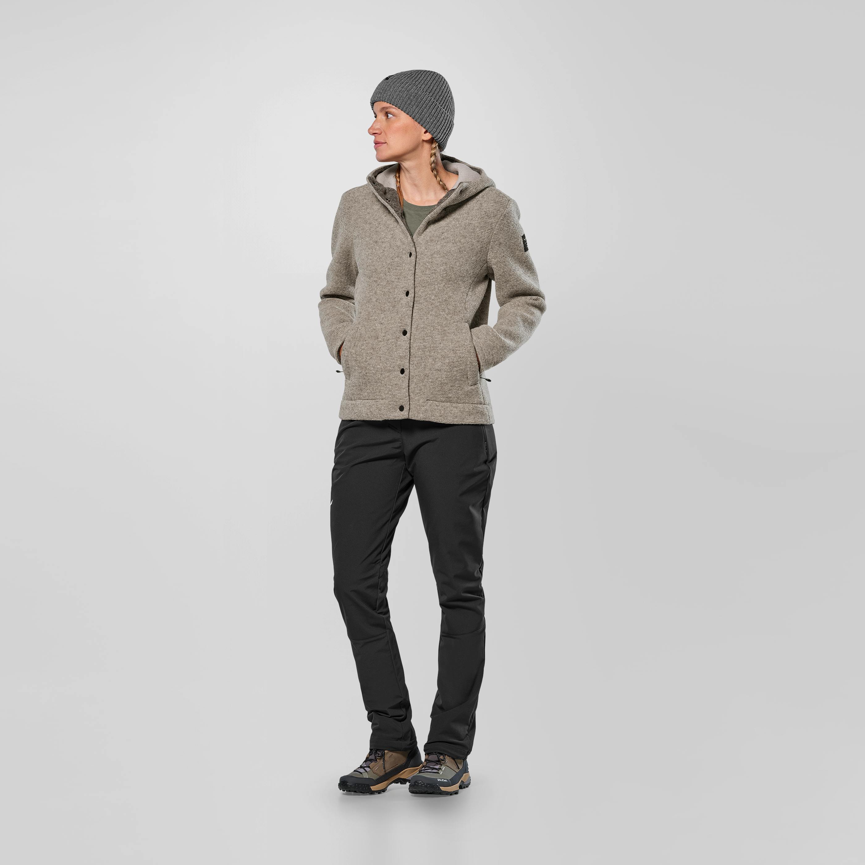 Sarner Undyed Wool Hooded Jacket Women
