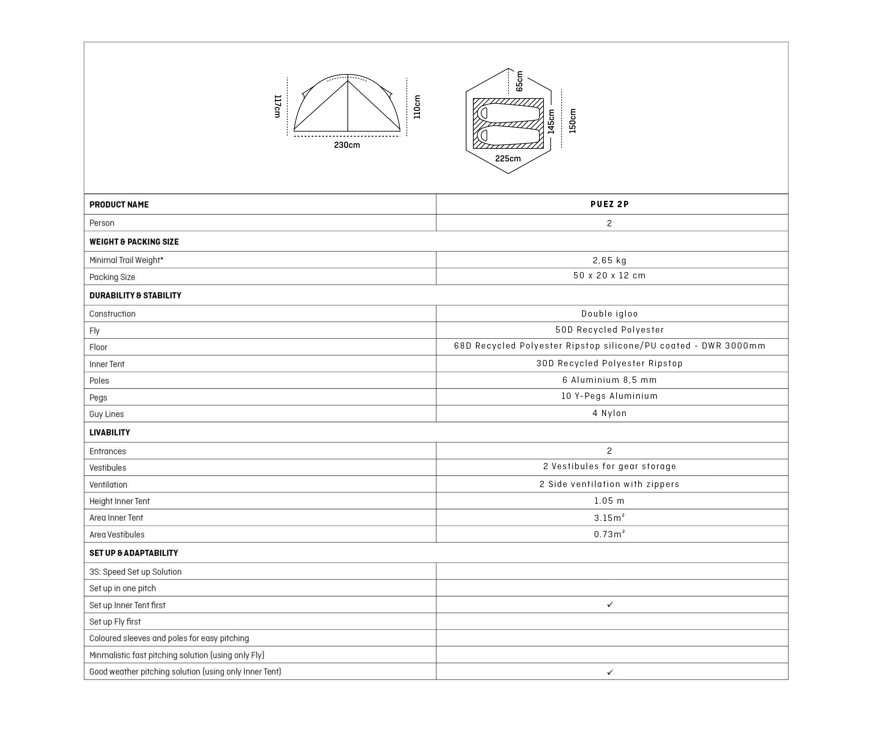 Puez 2P Tent