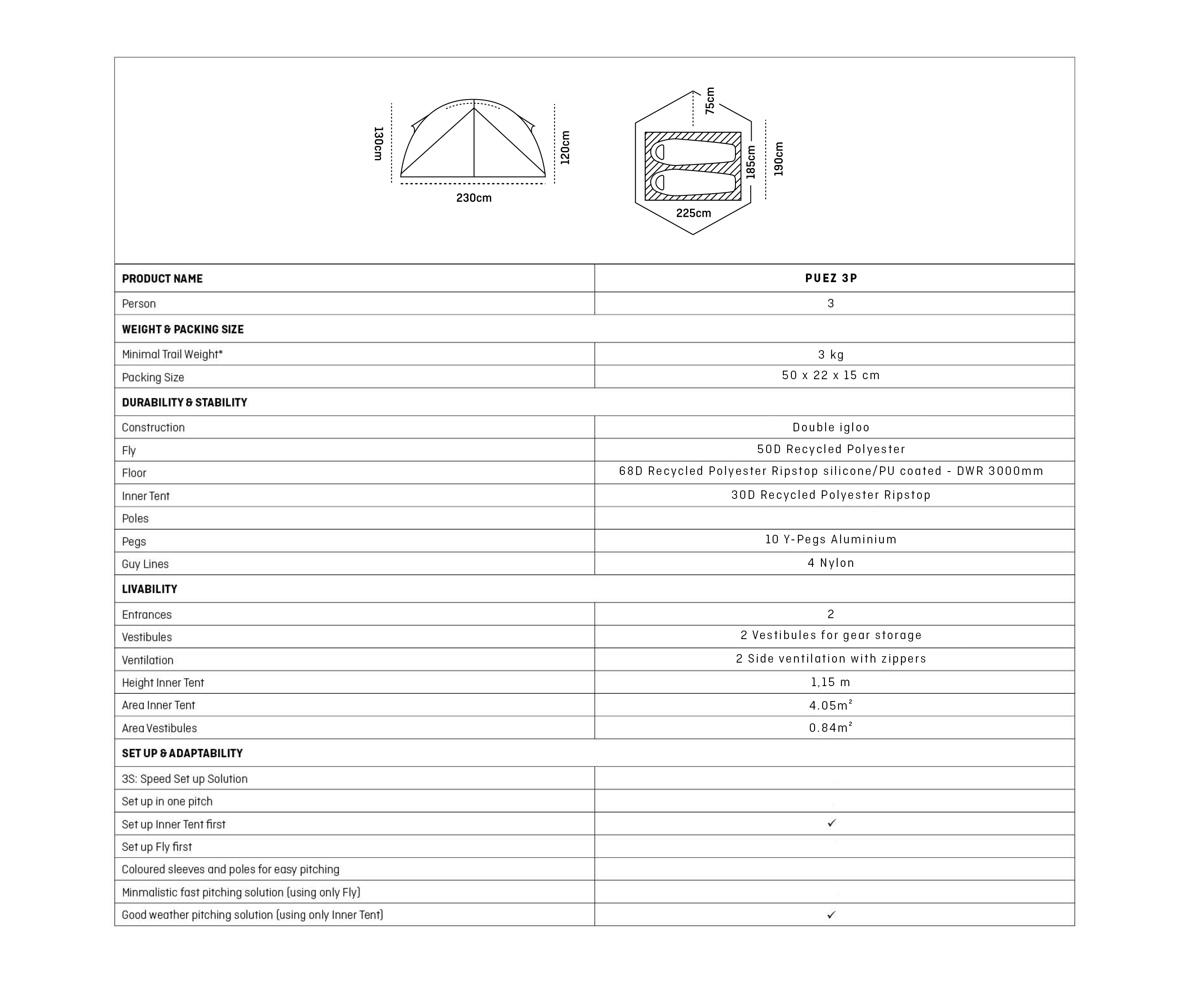 Puez 3P Tent